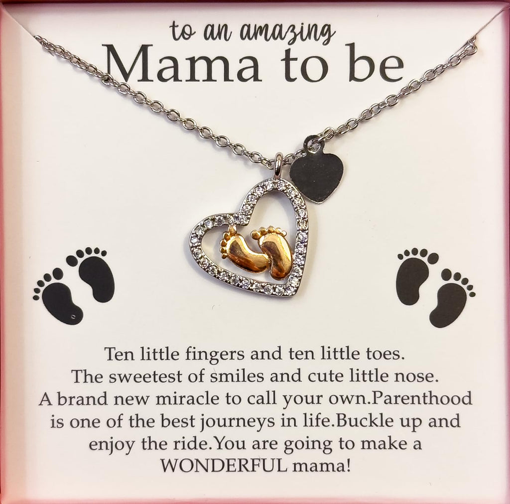 Baby Feet Heart Necklace Baby Shower Gifts Pregnancy Gifts Gifts For Moms Mothers Day Gifts