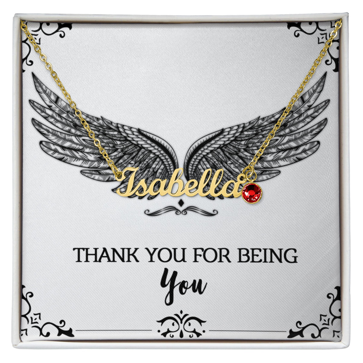 Custom Name Necklace With Birthstone