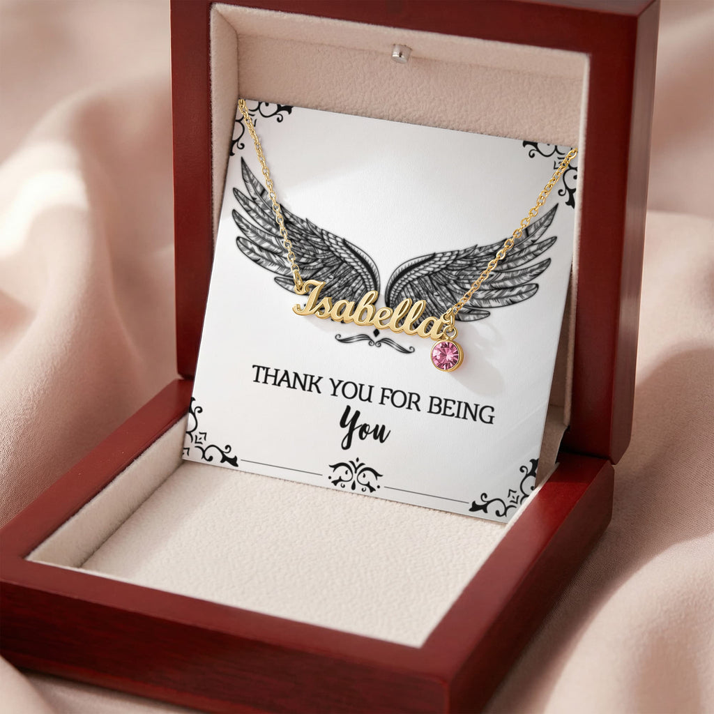 Custom Name Necklace With Birthstone