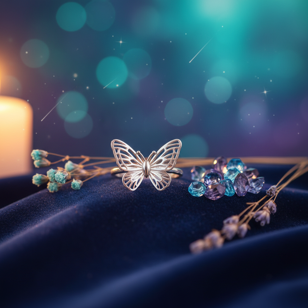 S925 Sterling Silver Butterfly Ring lifestyle photo - Daydream Collective