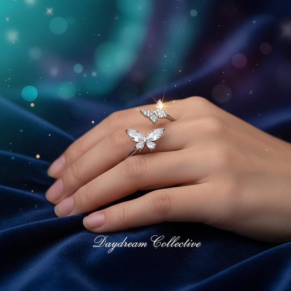 S925 Sterling Silver Butterfly Ring lifestyle photo - Daydream Collective